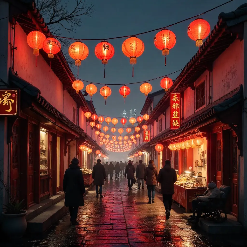 Red Lanterns Over Nanjing for Chinese New Year