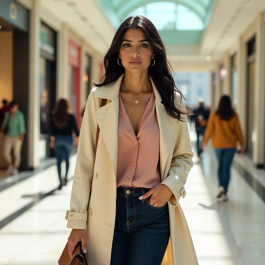 Photorealistic Middle Eastern Woman in a Shopping Mall