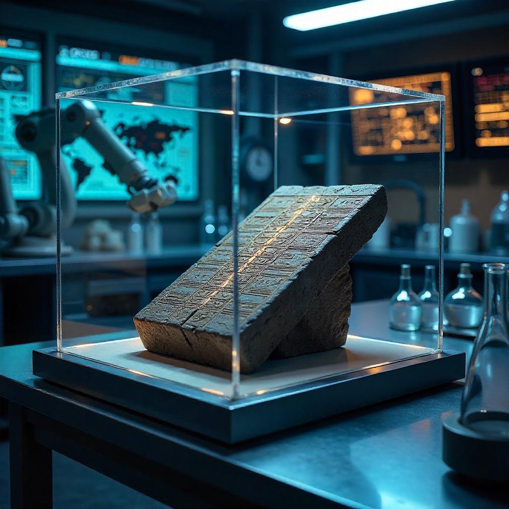 Ancient Artifact in a Glass Lab – Digital Art