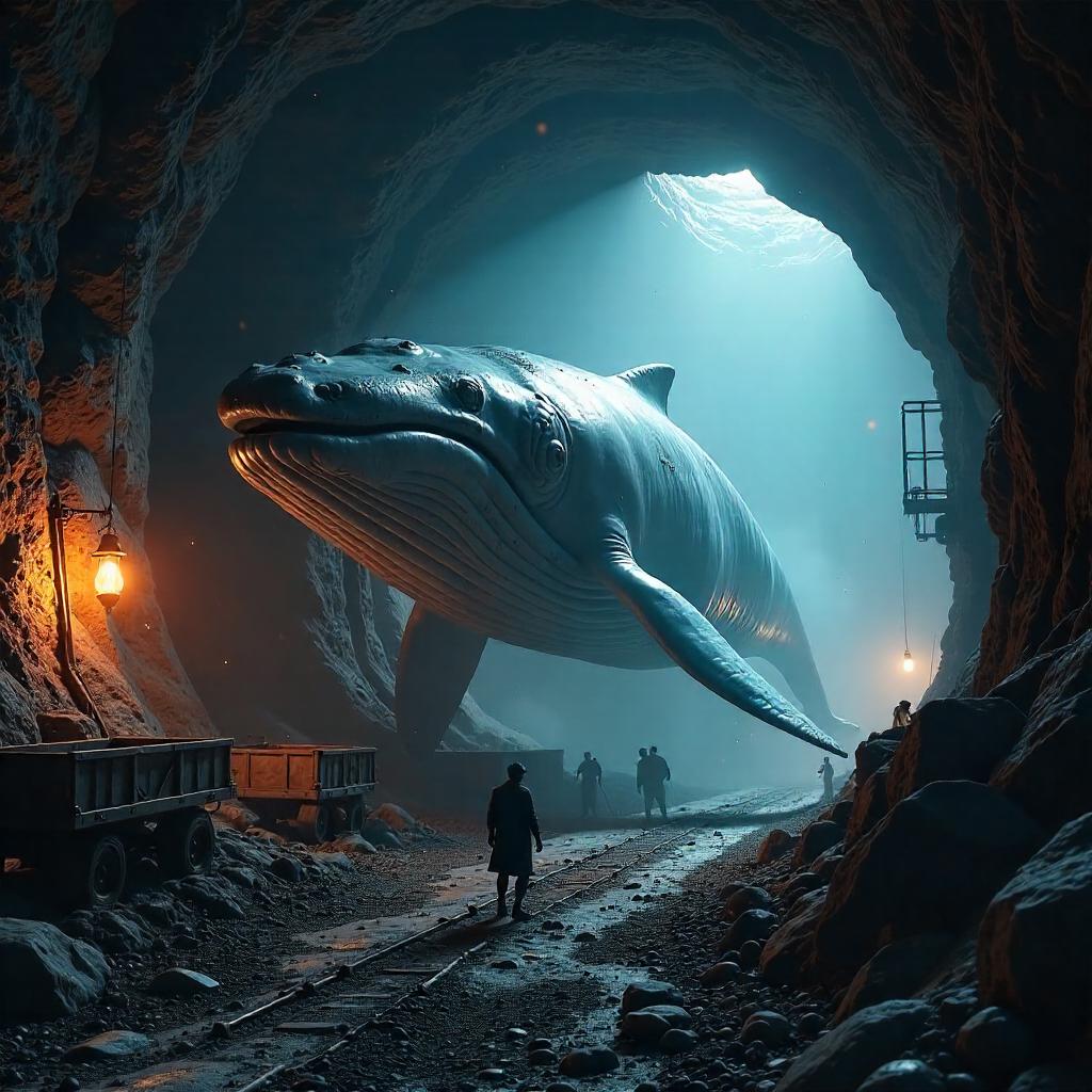 Whale in a Dim Mine: A Cinematic 3D Render
