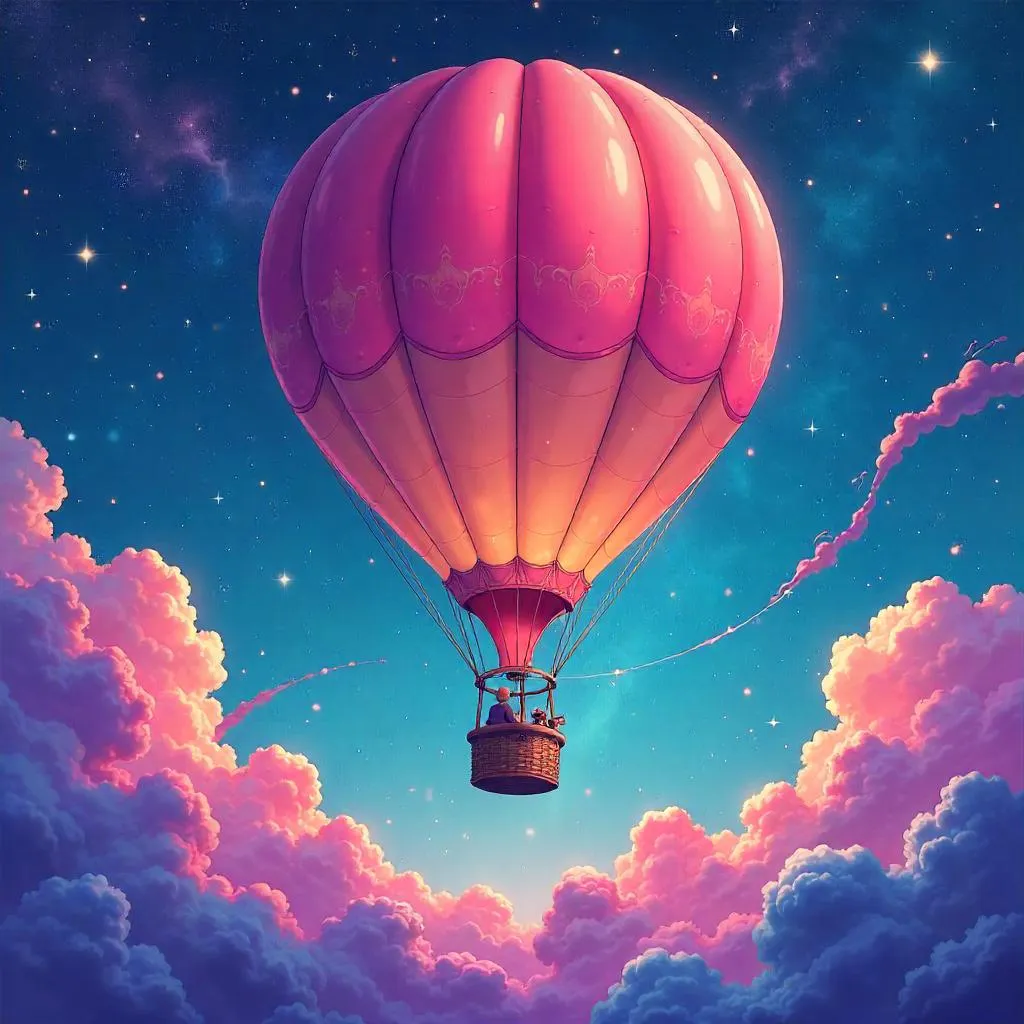 Nebula Night Flight: Anime Hot Air Balloon