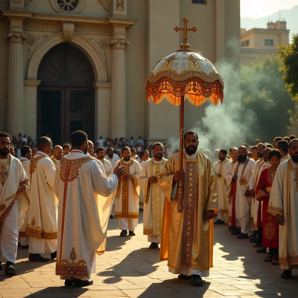 Orthodox Procession in Addis Ababa: Traditional Attire and Rituals