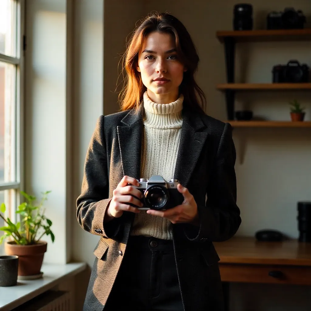 Golden Hour Portrait of a Photographer in Natural Light