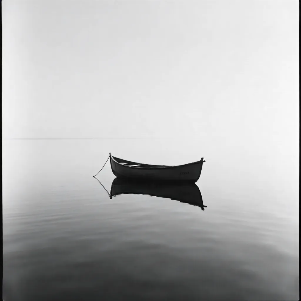 Symmetrical Boat in Black and White