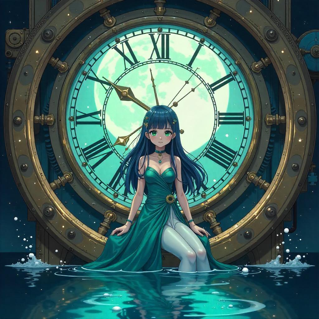 Selkie in the Heart of a Giant Clockwork Clock