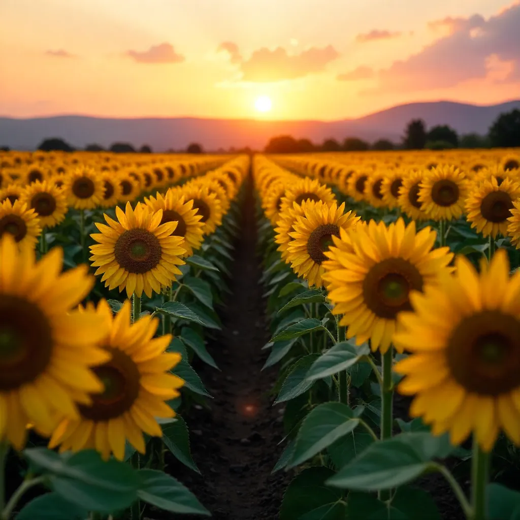 Sunflower Sunset Over Balıkesir Fields, Türkiye