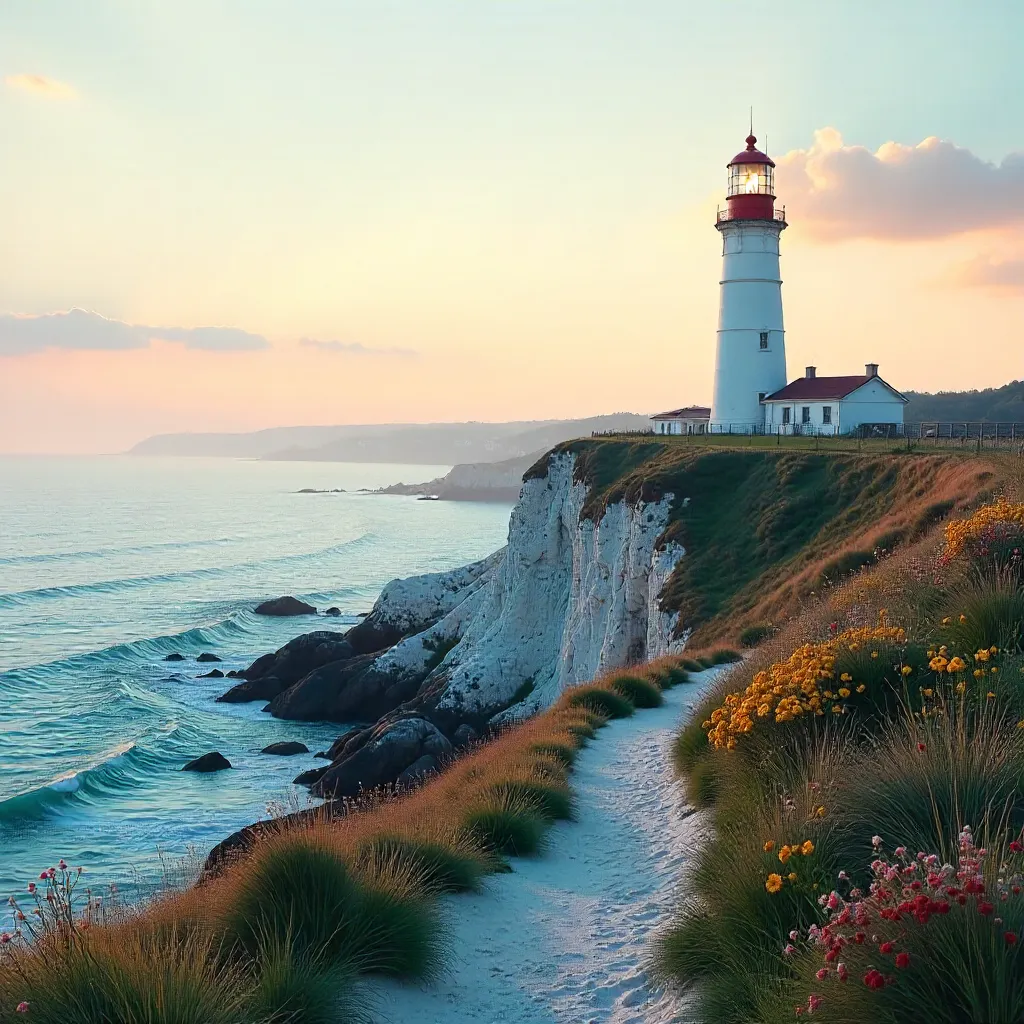 Serene Normandy Lighthouse: A Tranquil Coastal Escape
