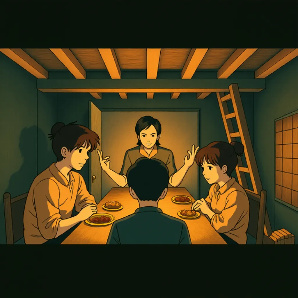 Kate Dickie, Ralph Ineson, Lucas Dawson, Harvey Scrimshaw, Ellie Grainger, and Anya Taylor-Joy in The Witch (2015) - Anime style