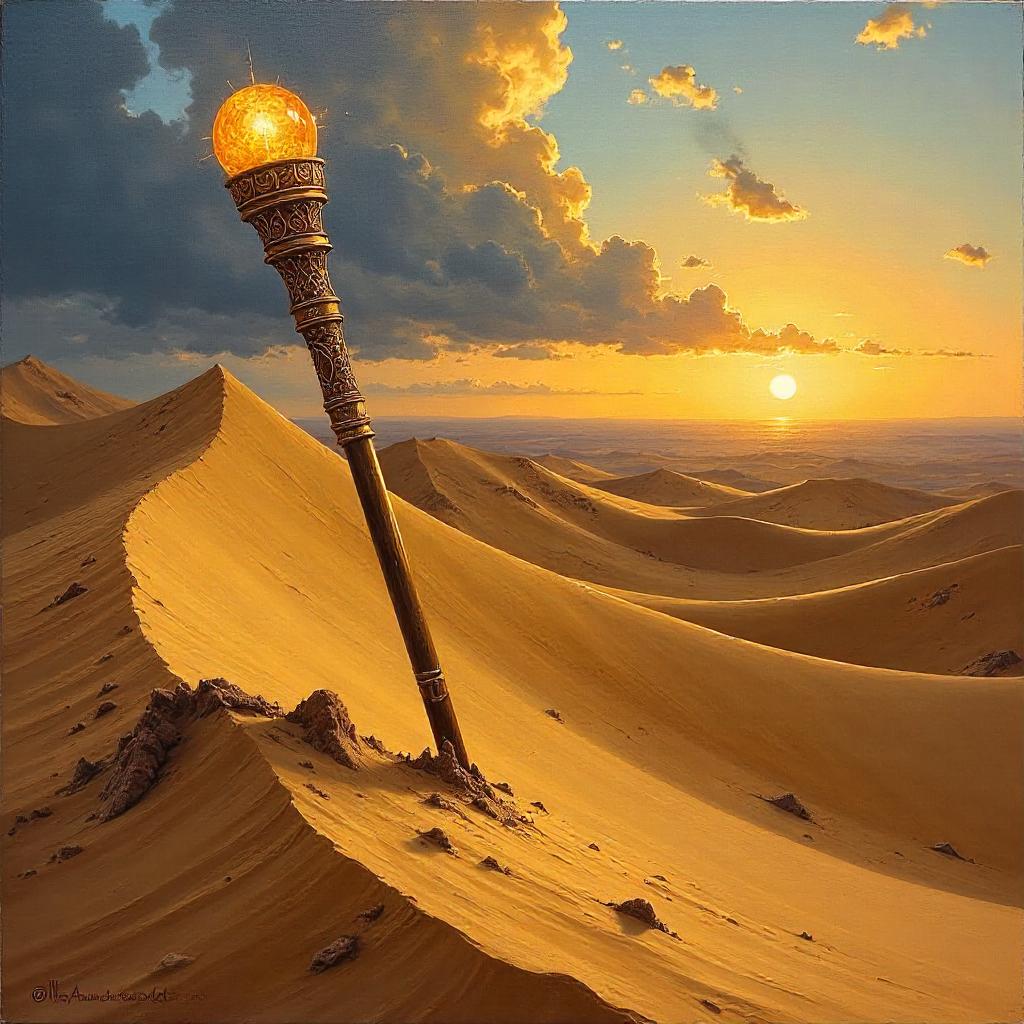 Wand of Sand: An Oil Painting in Dunes