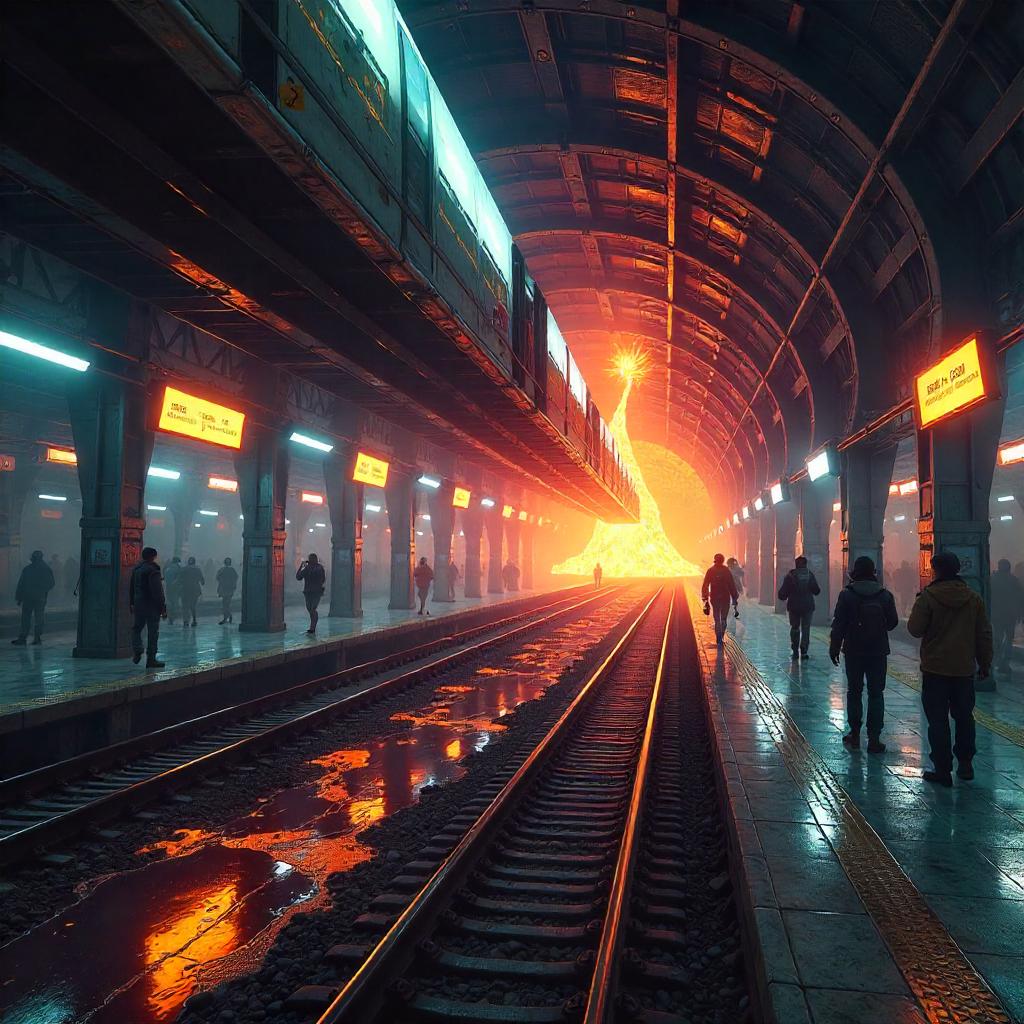 Volcano in the Subway: Neon Lava Station
