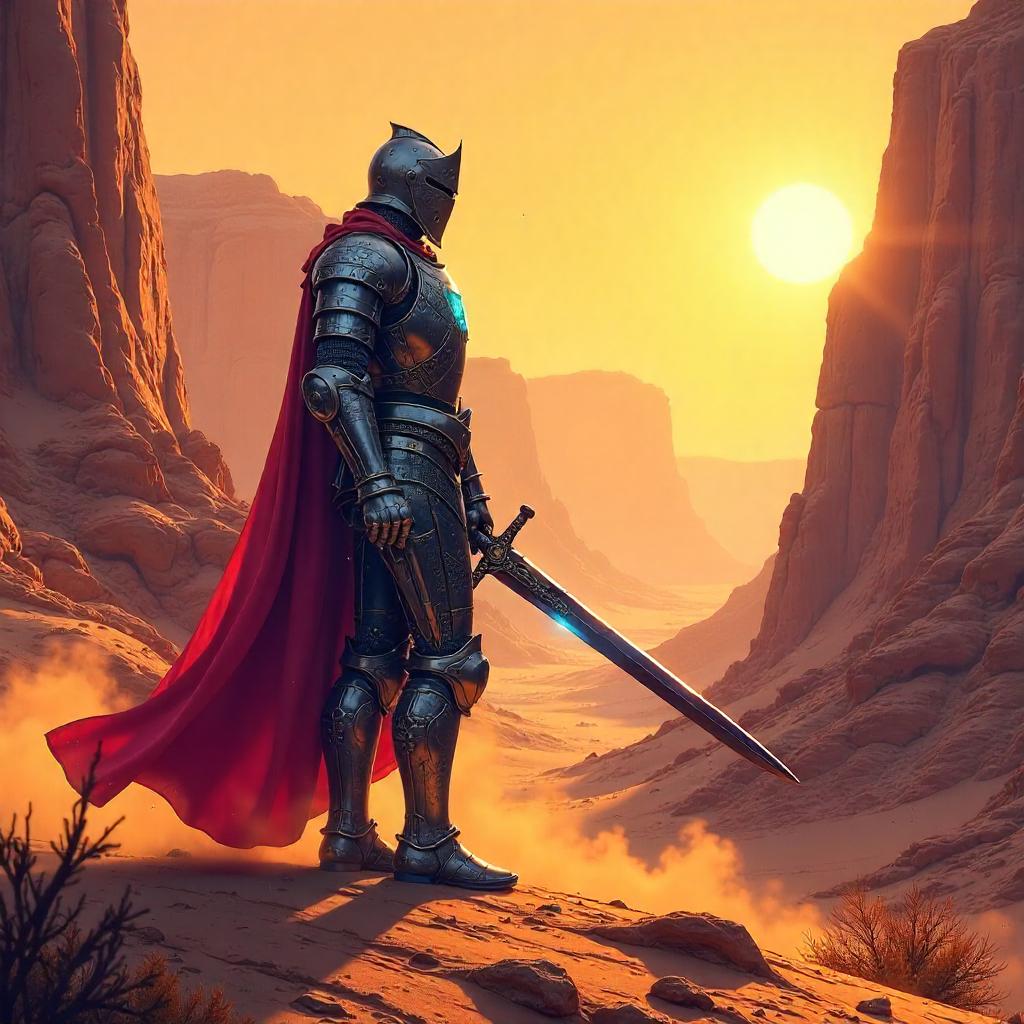 Desert Canyon Knight — Digital Concept Art