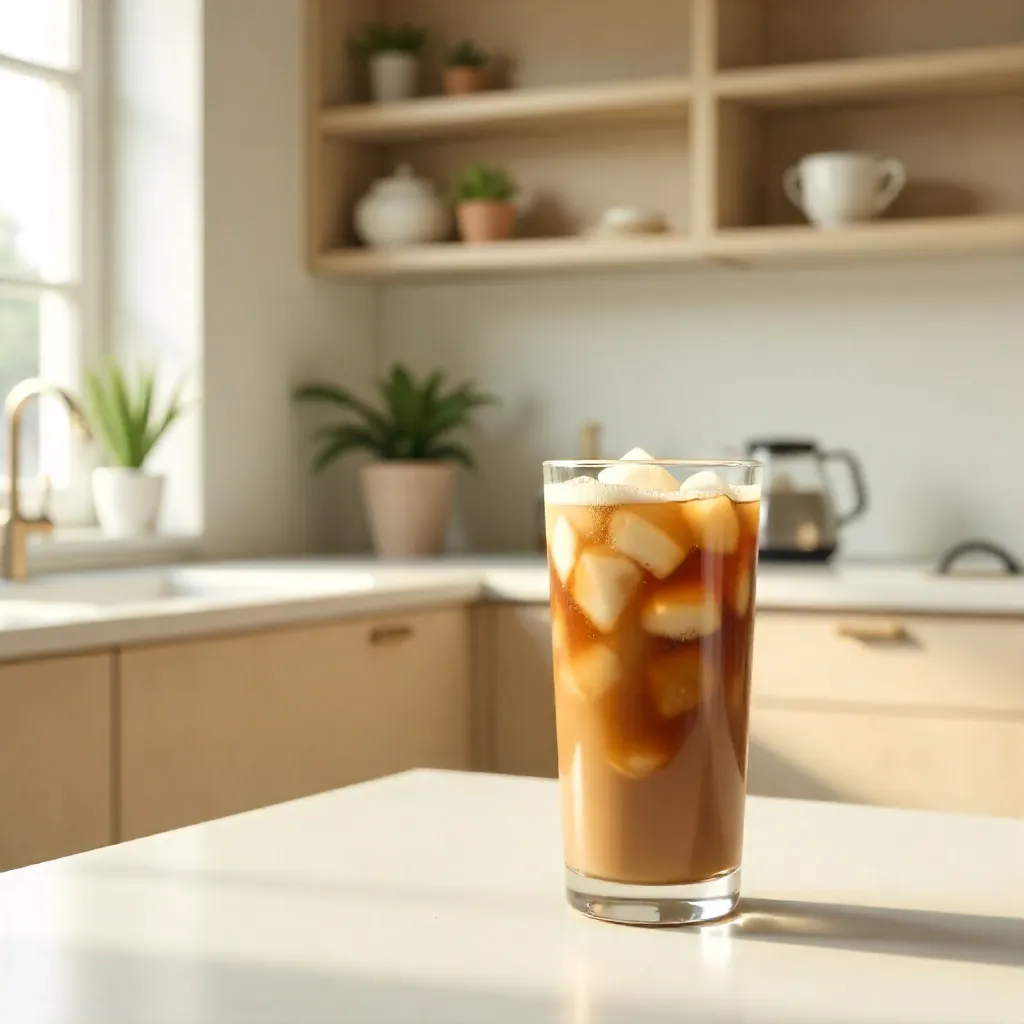 Inviting Iced Coffee in a Cozy Modern Kitchen