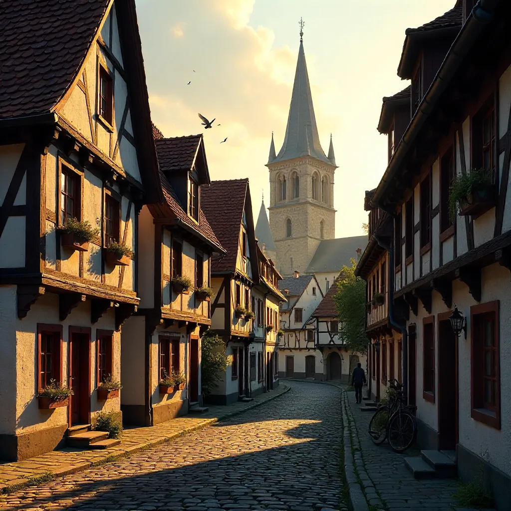 Quedlinburg Cobblestone Streets and Timbered Façades