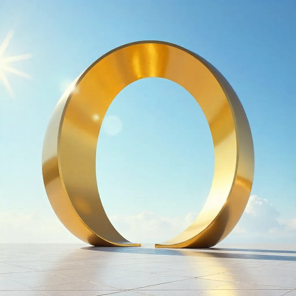 Golden Arch in a Clear Sky: Modern Minimalist Design