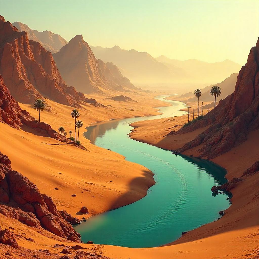Desert River Concept Art: Mirage of Water