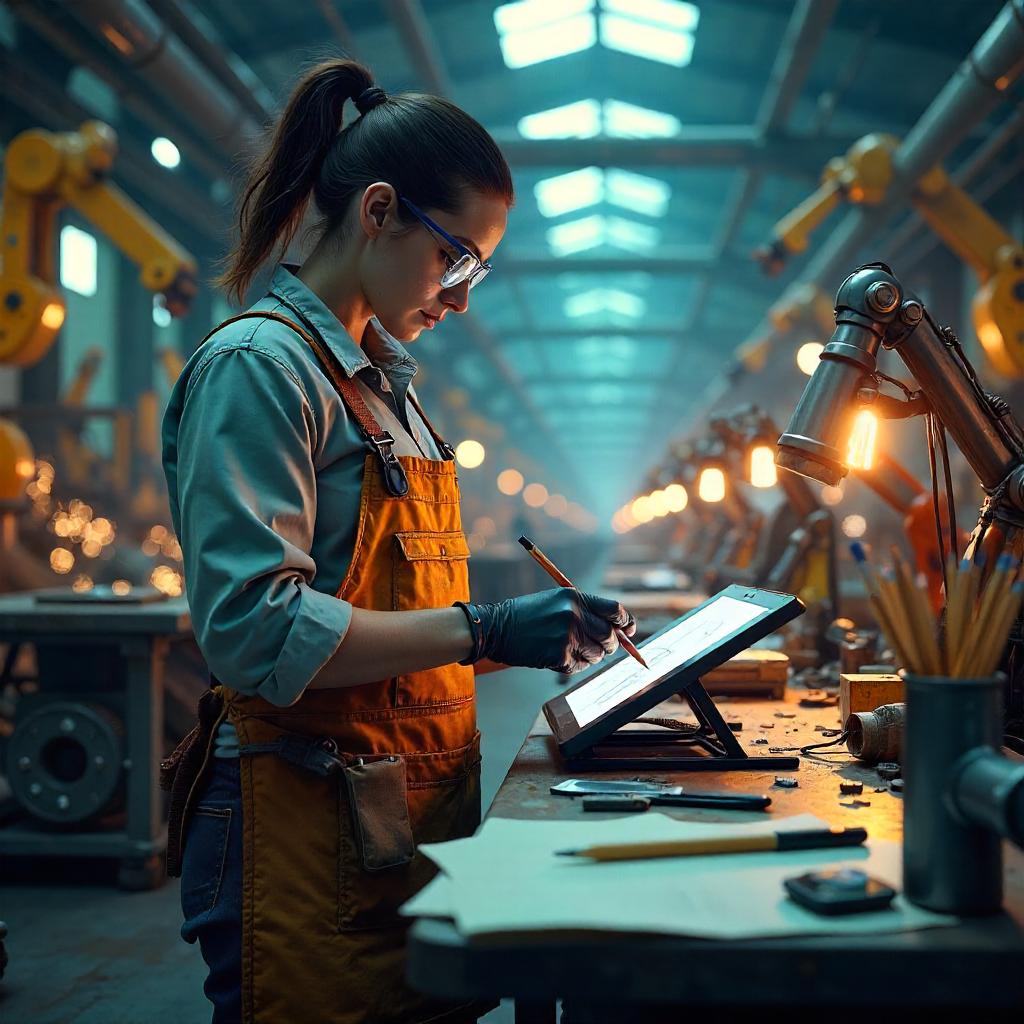 3D Render: An Artist in a Robotic Factory