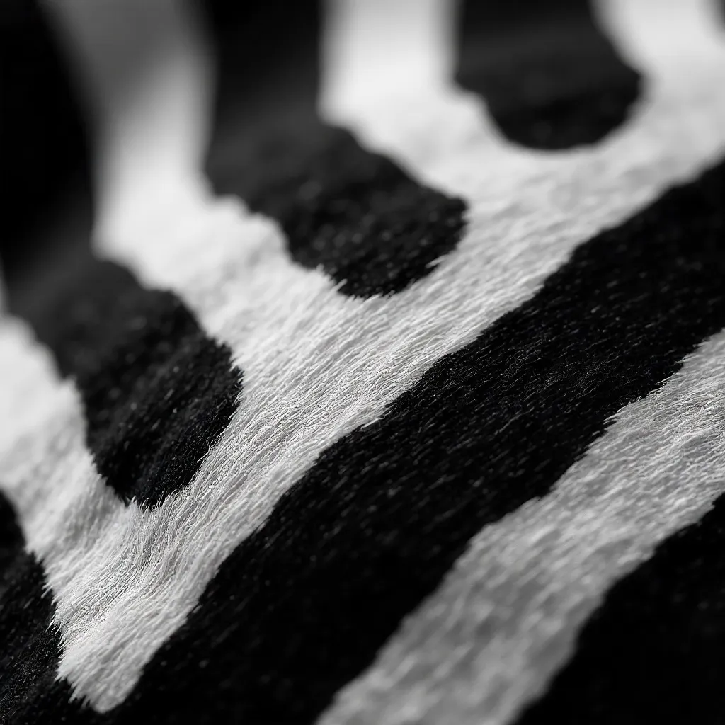 Macro Black-and-White Zebra Stripe Close-Up Portrait