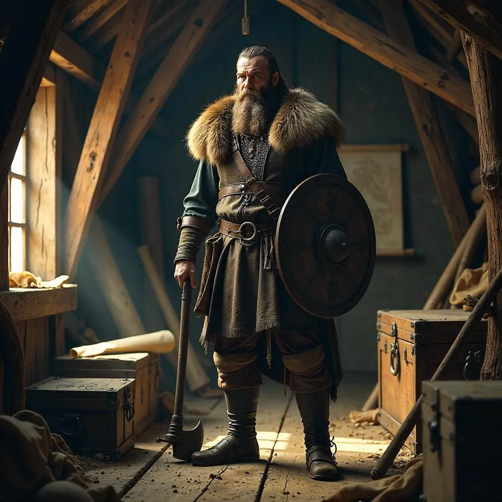 Viking in an Attic: Photorealistic Moment