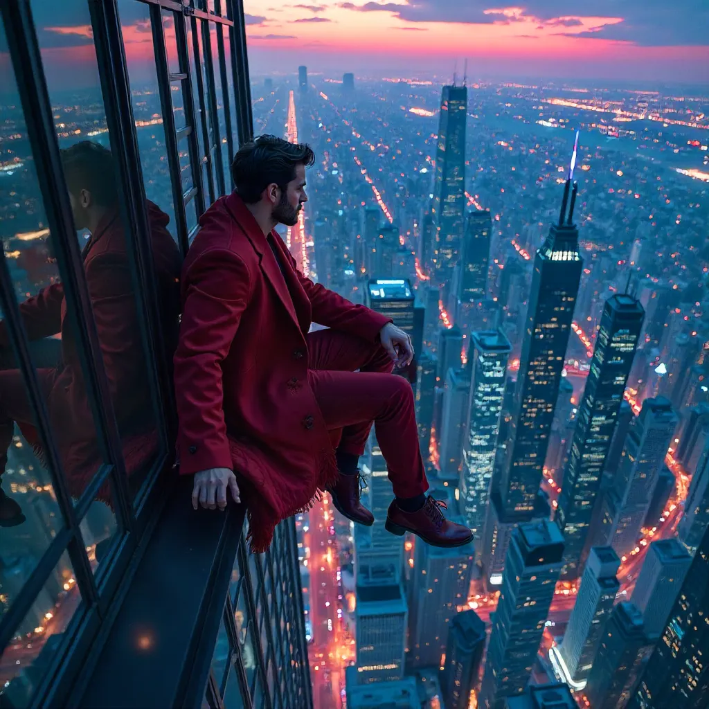 Bold Red on the City Ledge: Urban Dare