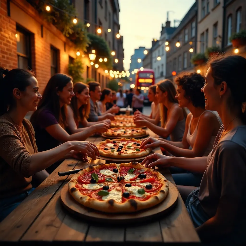 London Gatherings: Hands Reaching for Sourdough Pizza