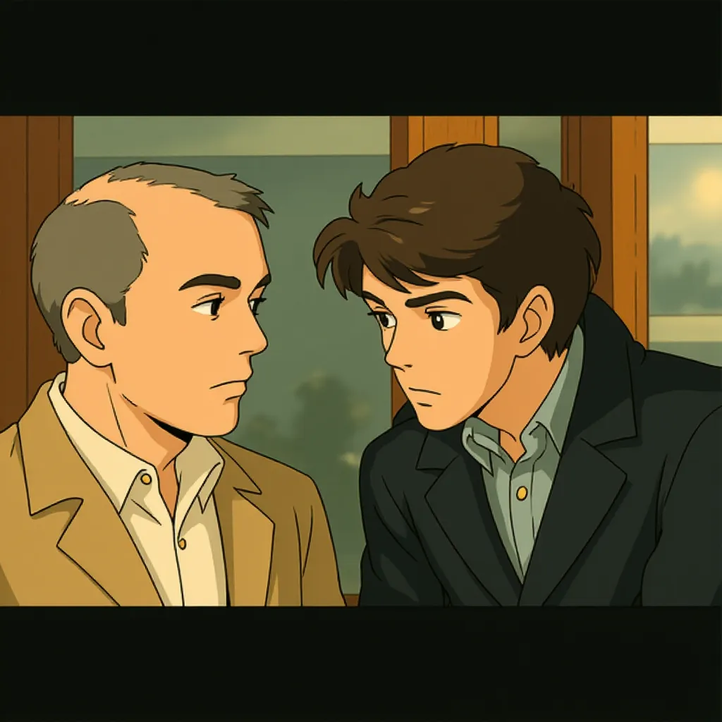 Bruce Willis and Josh Hartnett in Lucky Number Slevin (2006) - Anime style