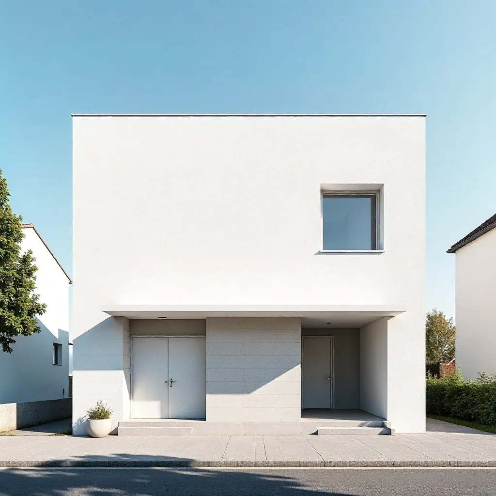 Minimalist Bayreuth Facade under Blue Sky