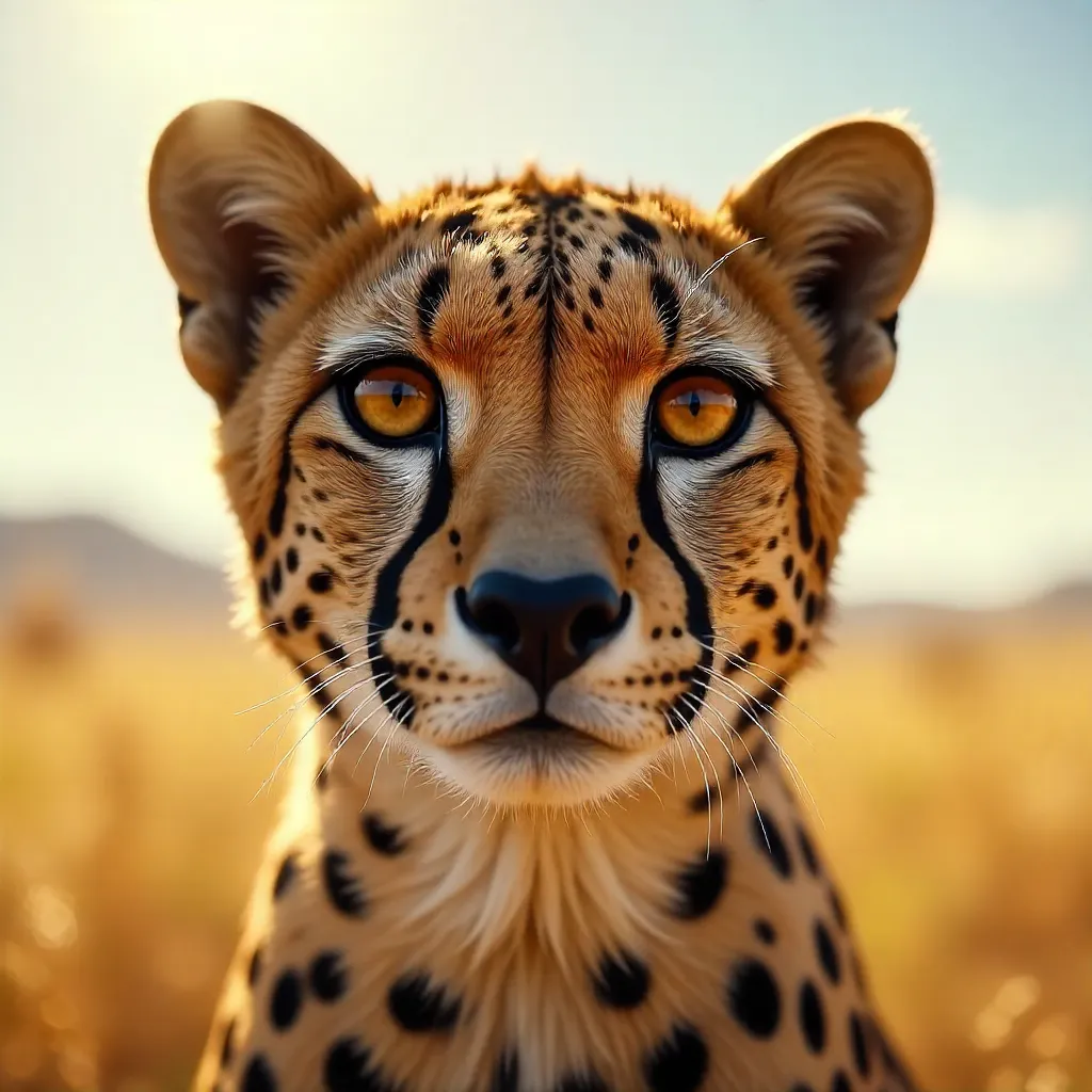 Close-Up Cheetah in Namibian Daylight