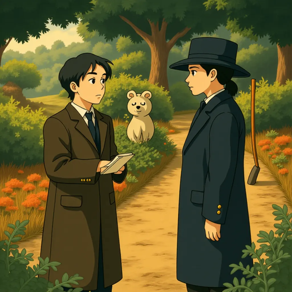 Christian Bale and Hugh Jackman in The Prestige (2006) - Anime style