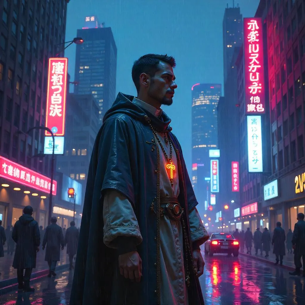 Neon Halo: Priest in a Cyberpunk City
