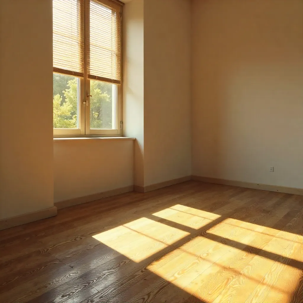 Sunlit Shadows on a Minimal Wooden Floor