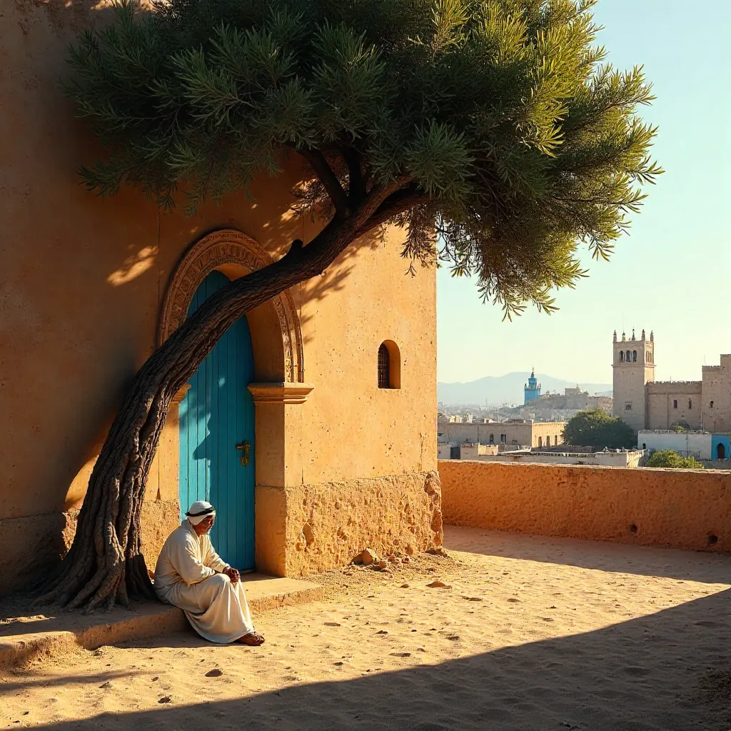 Lone Figure Under Rabat's Ancient Wall