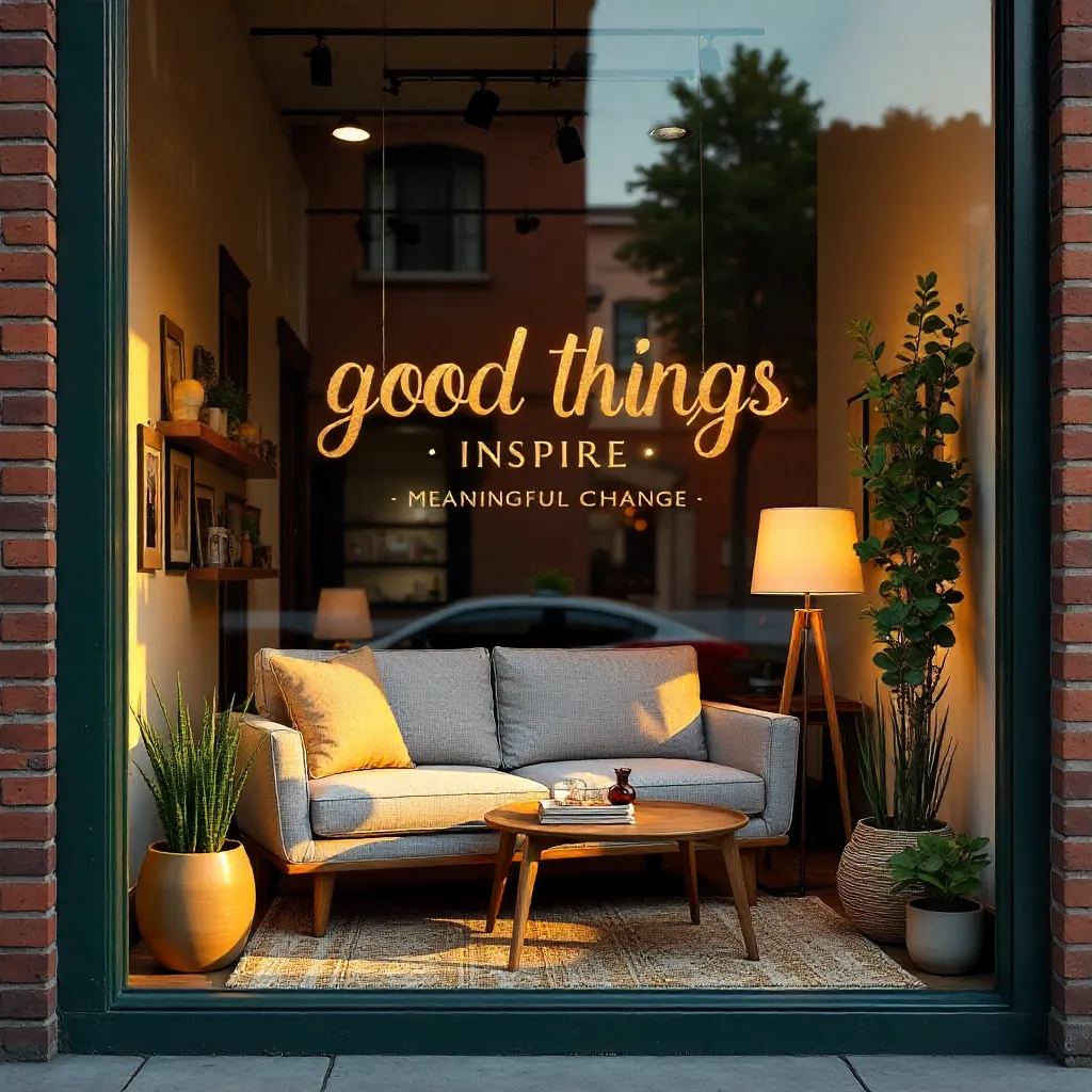 Storefront Window Display with Inspiring Quote