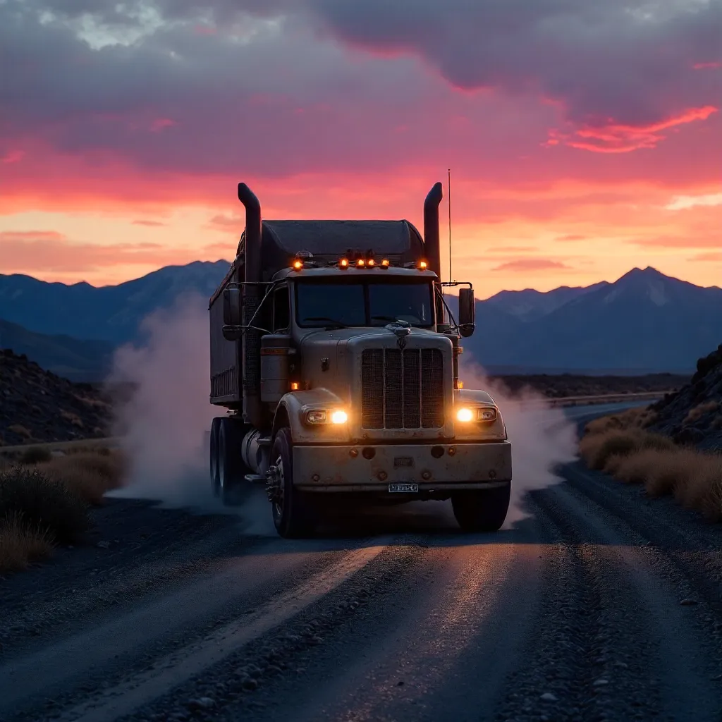 Dusk Drive Through Remote Mountains