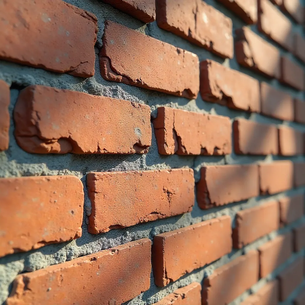 Macro Texture: Rustic Red and Grey Brick Wall