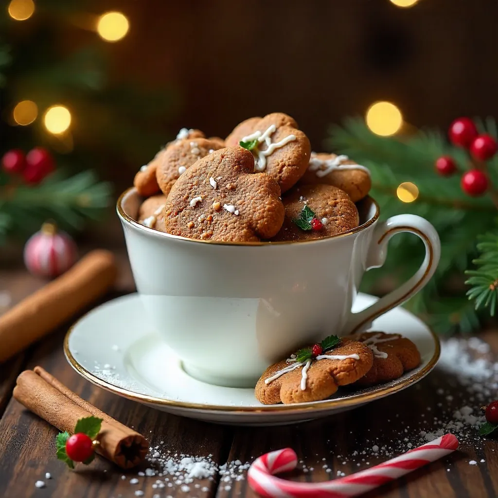 Gingerbread Cookies in a Dainty Teacup