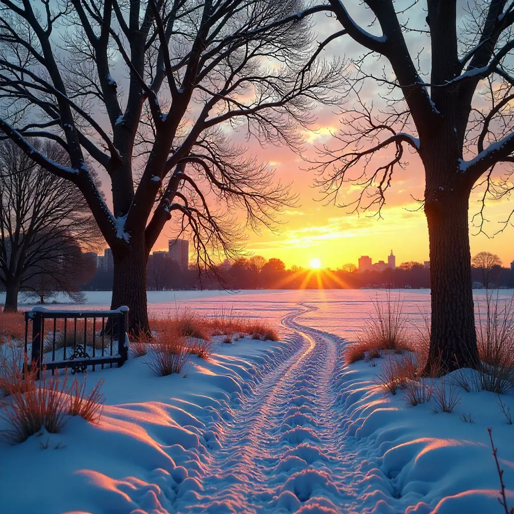 Sunset Quiet: Palmer Park Winter Scene