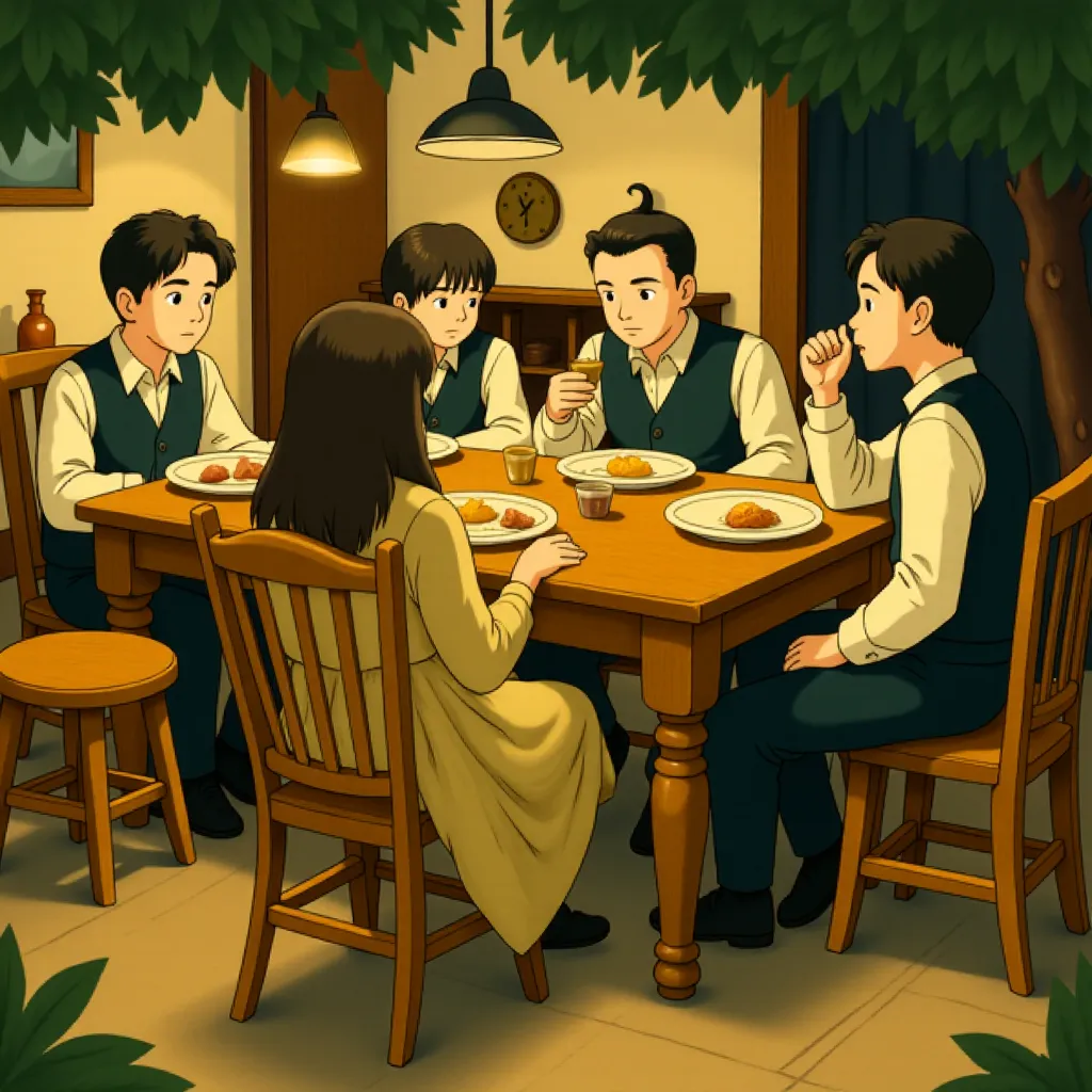 Brad Pitt, Casey Affleck, Sam Rockwell, Pat Healy, and Lauren Calvert in The Assassination of Jesse James by the Coward Robert Ford (2007) - Anime style