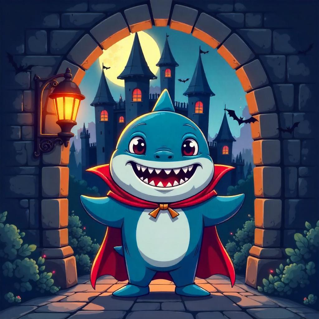 Shark in a Vampire Castle - Cartoon Adventure