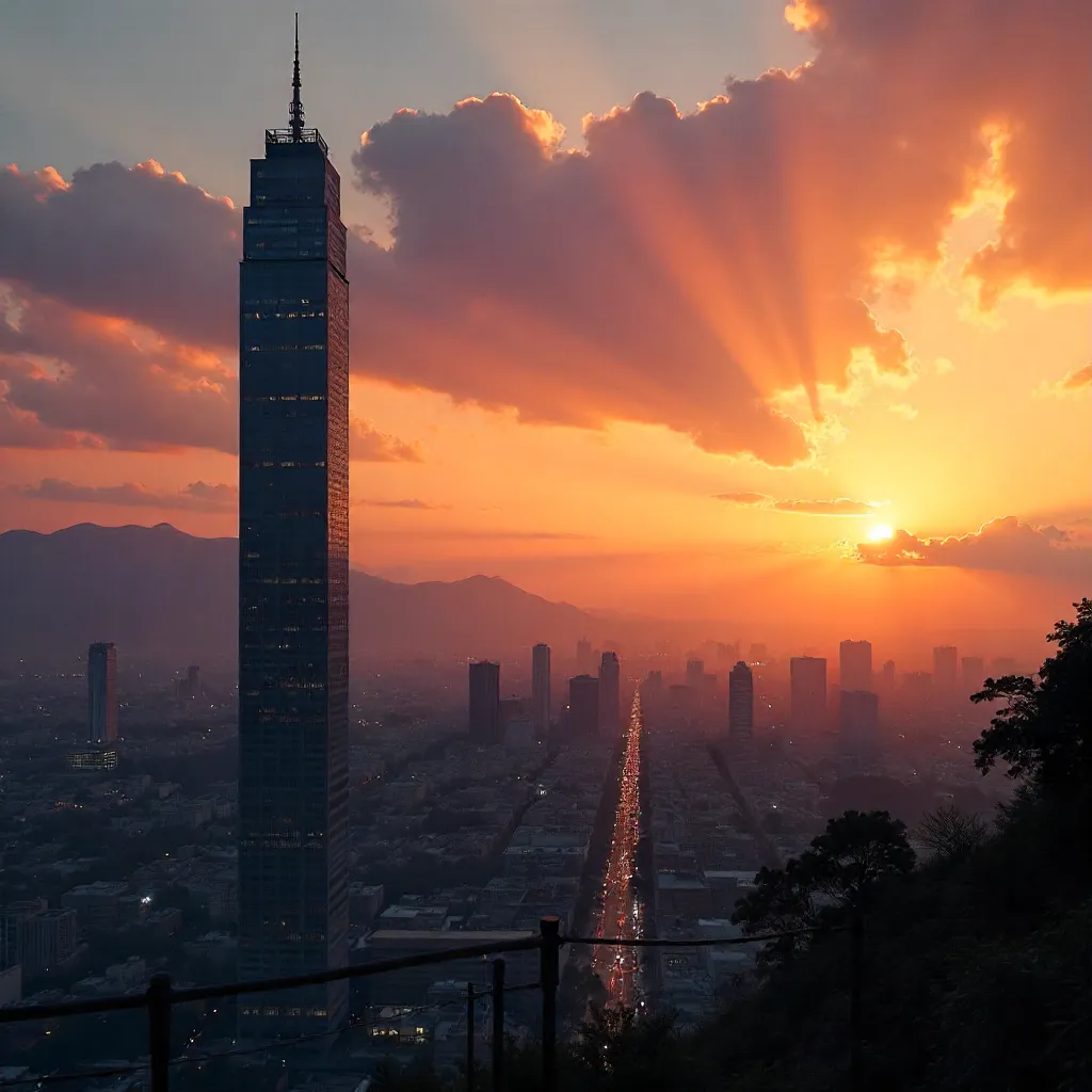 Sunset Over Torre Latinoamericana, Mexico City