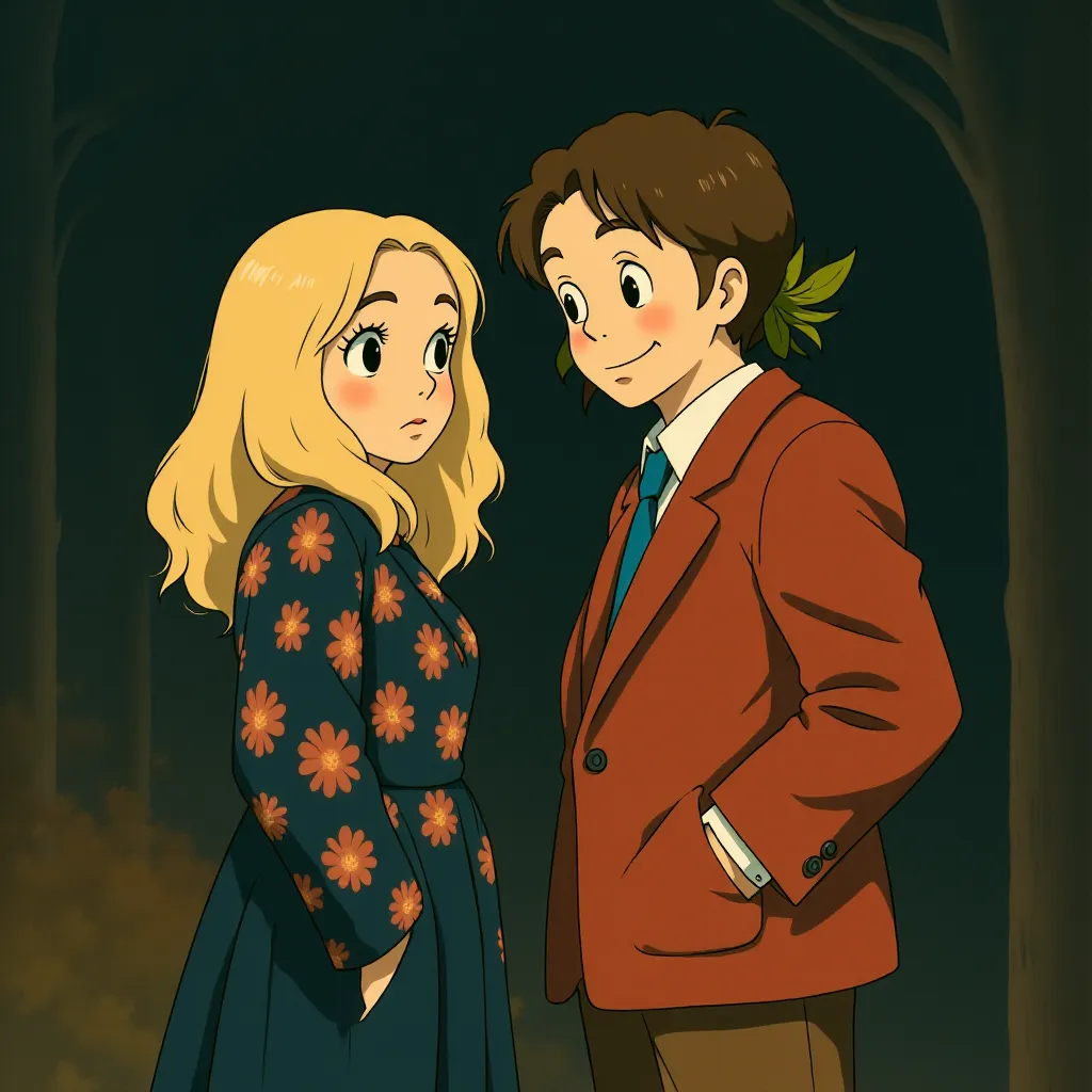 Joaquin Phoenix and Lady Gaga in Joker: Folie à Deux (2024) - Ghibli style