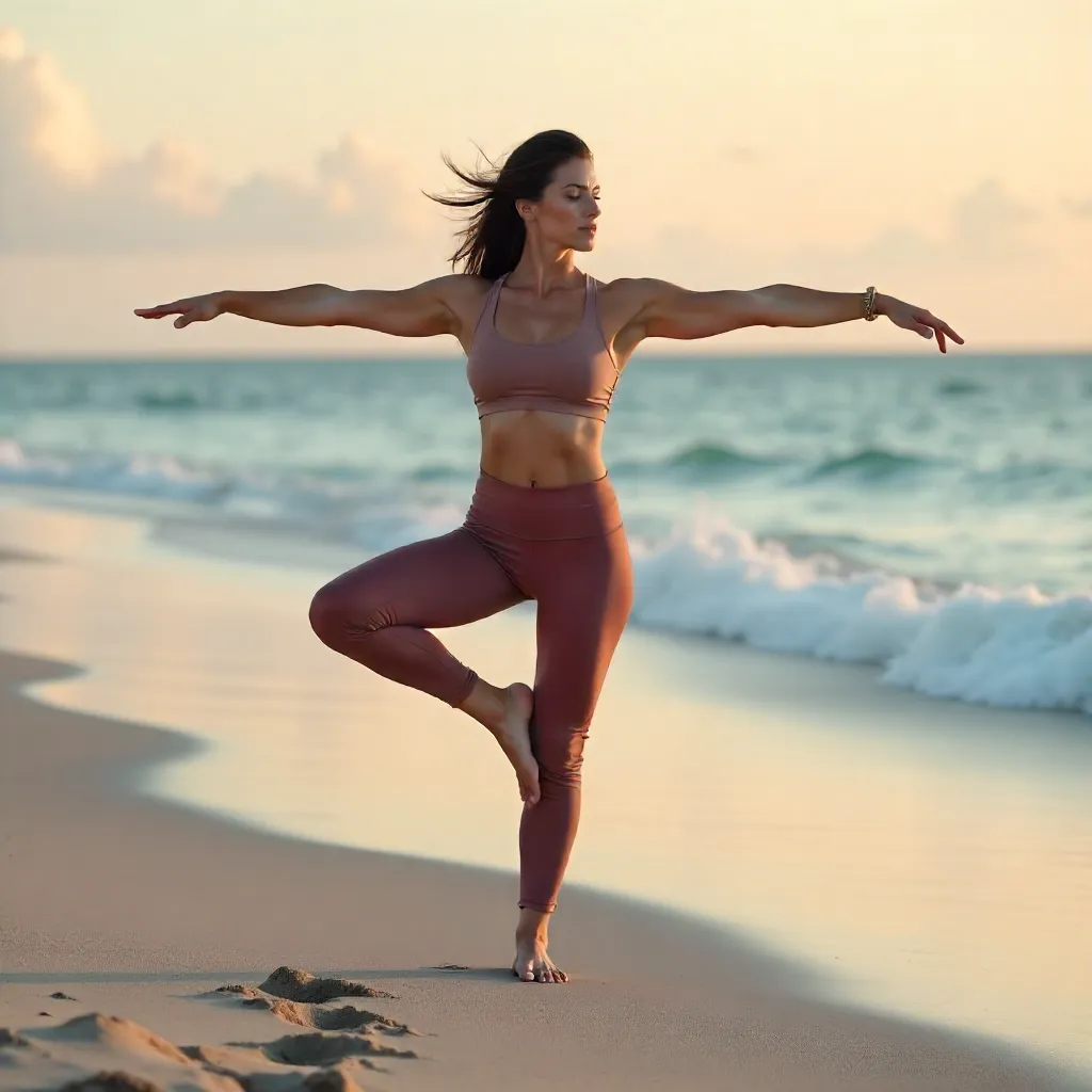Serene Warrior III on a Sunrise Beach