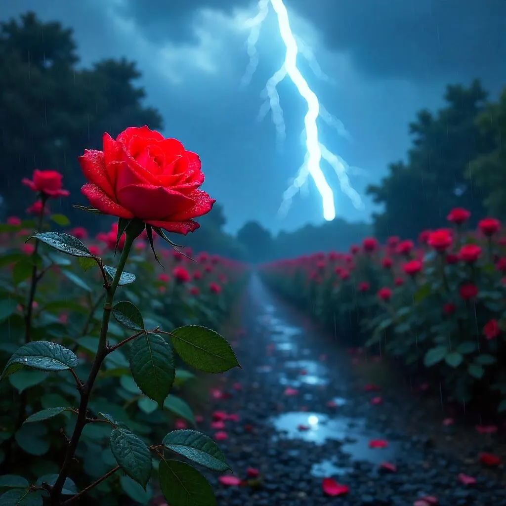 Photorealistic Lightning in a Rose Garden