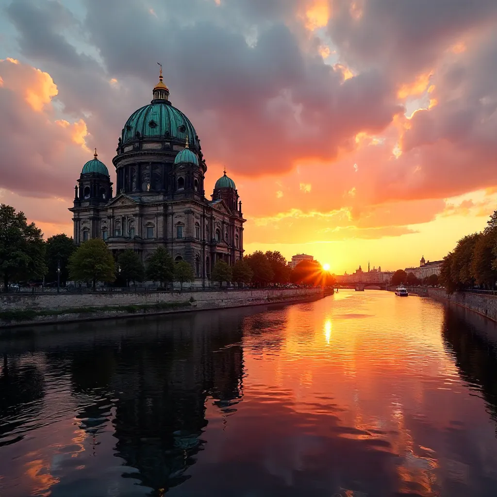 Golden Hour Reflections at Berlin Cathedral