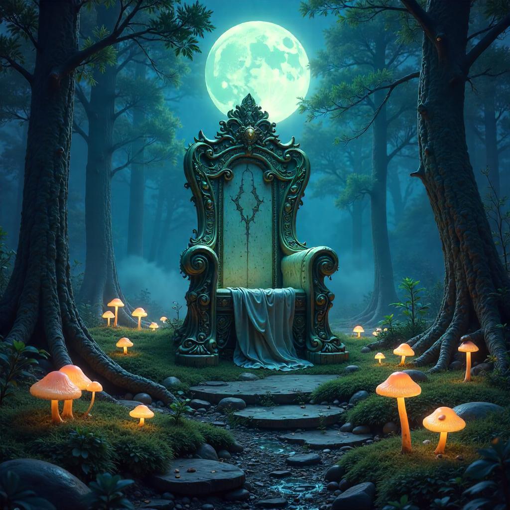 Throne in a Ring of Fairy Mushrooms
