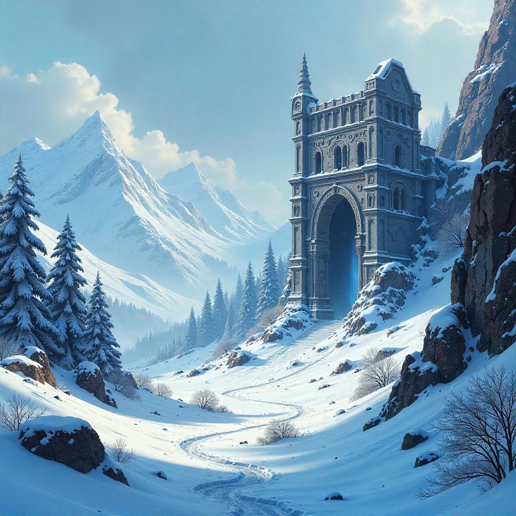 Winter Realms: Snowy Concept Art for a Video Game