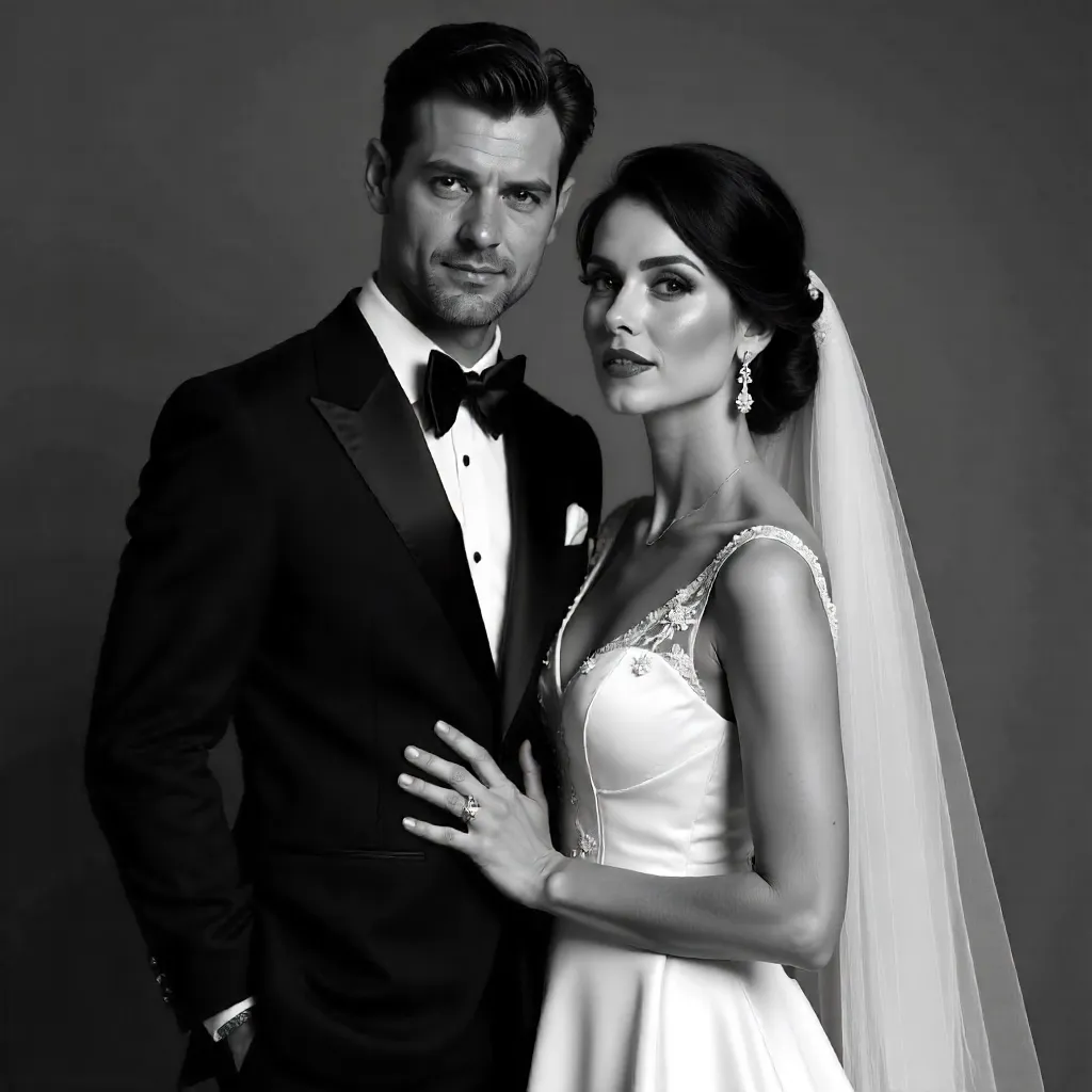 Timeless Noir Wedding Portrait