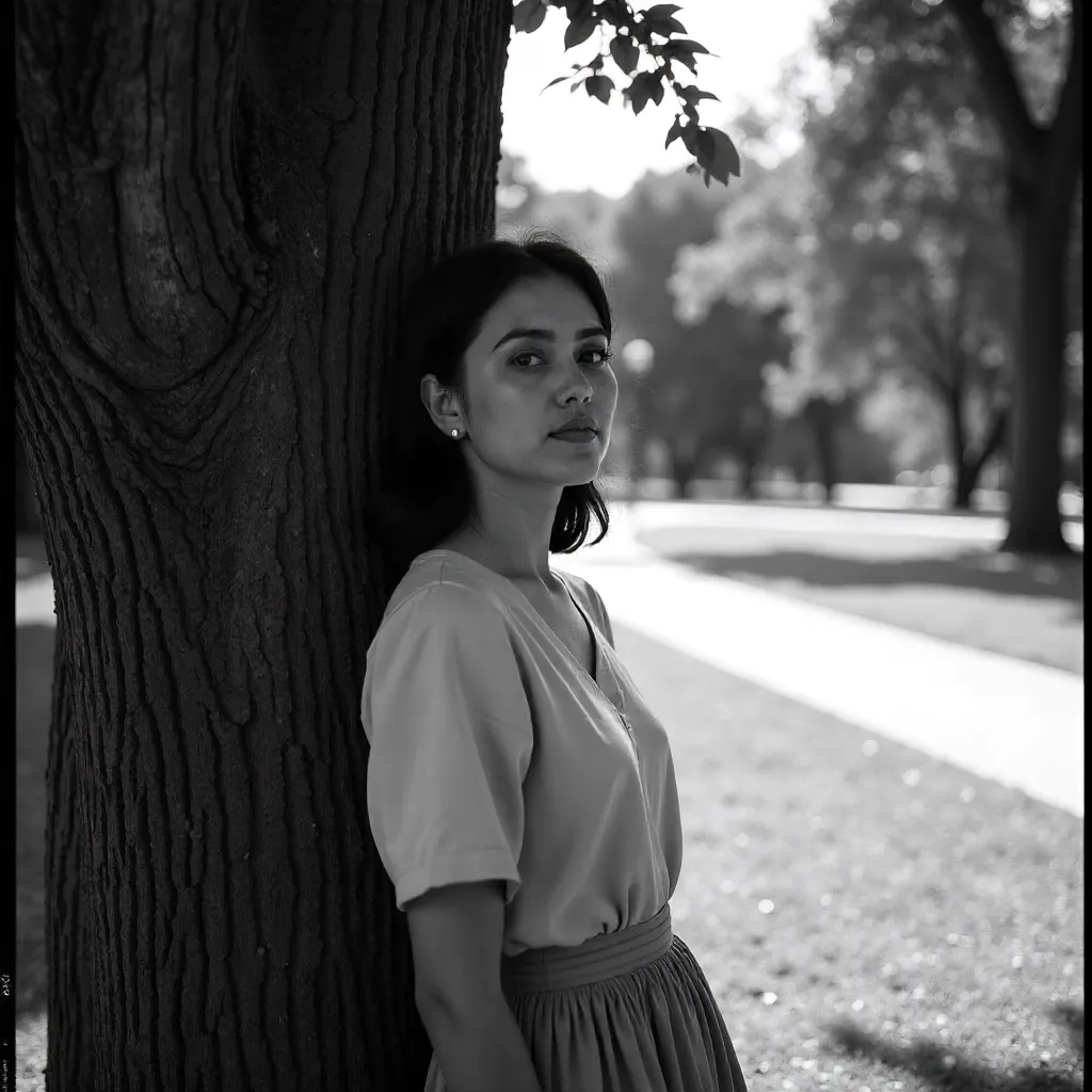 Monochrome Portrait in a Buenos Aires Park