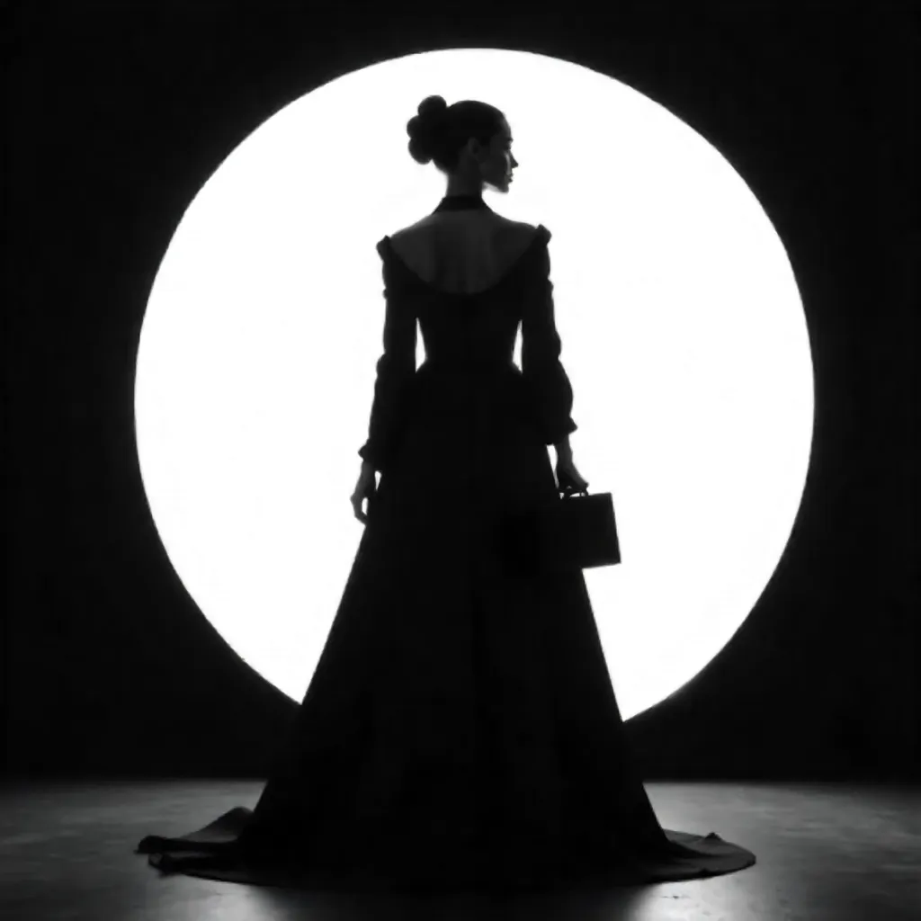Dramatic Fashion Silhouette in High-Contrast Lighting