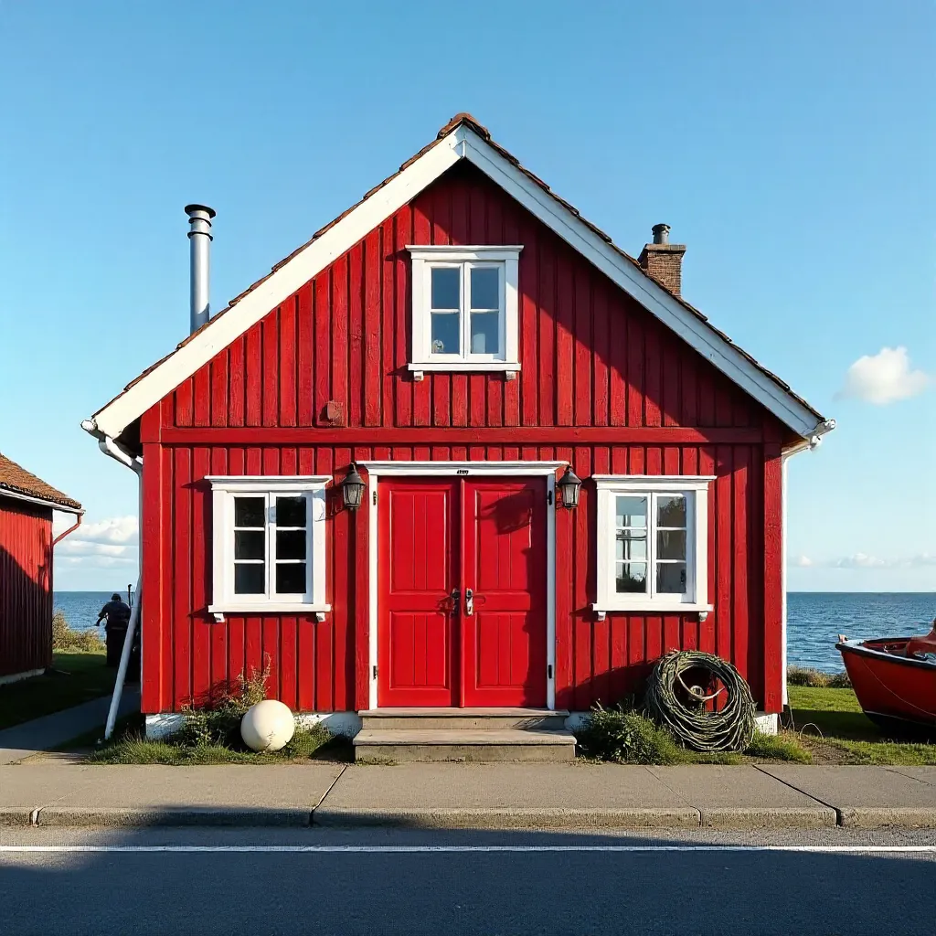 Front View of a Traditional Swedish Fiskrökeri