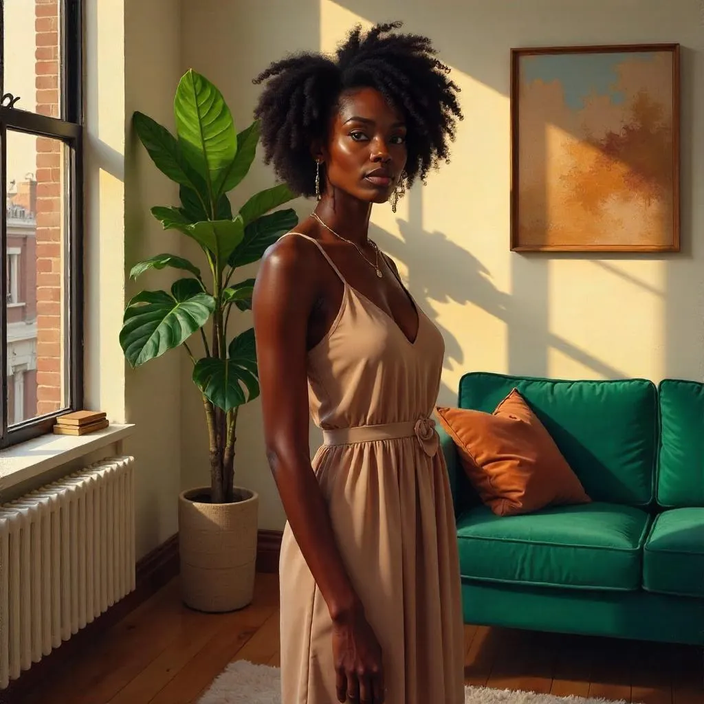 Oil Portrait in a Cozy City Apartment